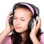 Cute girl with headphone